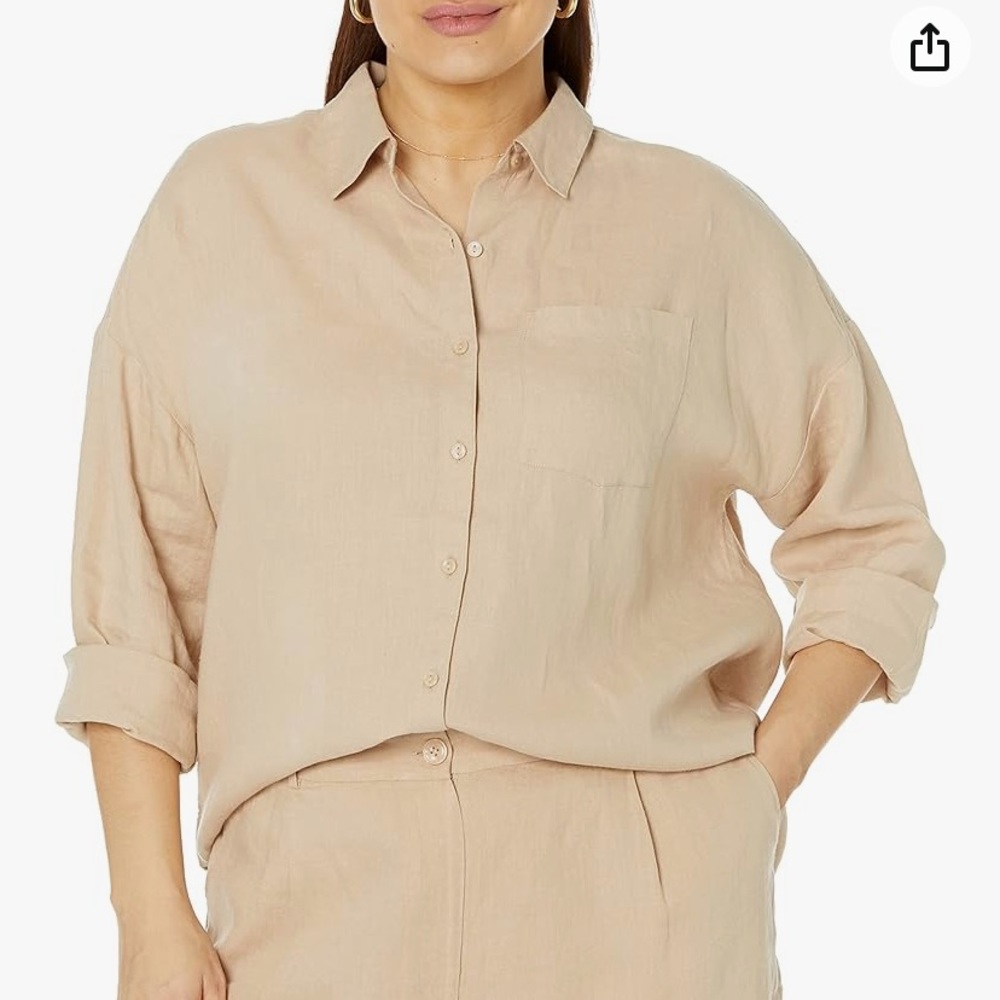 NWOT Loose-fit linen shirt - Picture 4 of 4